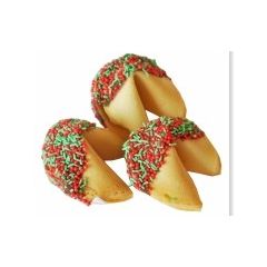 Christmas Fortune Cookies Chocolate Dipped
