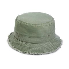 Garment washed cotton  bucket hat with frayed brim  CT3892-Youth