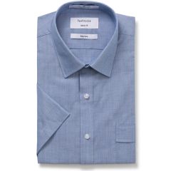 Van Heusen Mens Classic Fit Short Sleeve Shirt Royal Blue