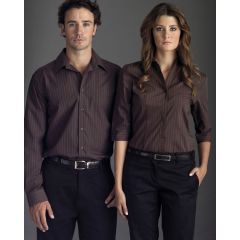 Pinstripe Womens Embroided Shirts