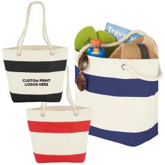 Seaside Striped Promotional Tote bags