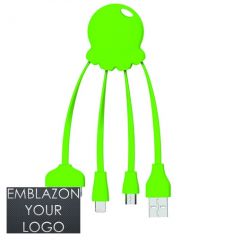 Multi Device Customised Charge Cables Lime Green