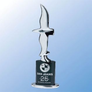 Regal Eagle Etched Glass Trophy