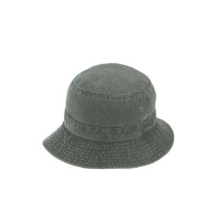 Pigment dyed garment washed cotton twill bucket hat metal eyele