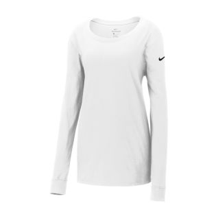 Nike Ladies Core Cotton Long Sleeve Scoop Neck Tees