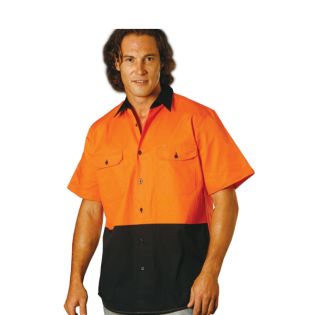 High visibility two tone short sleeve work shirt apparel