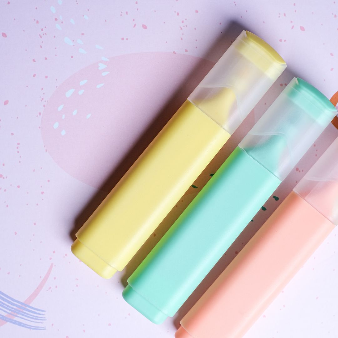 Pastel Coloured Highlighters