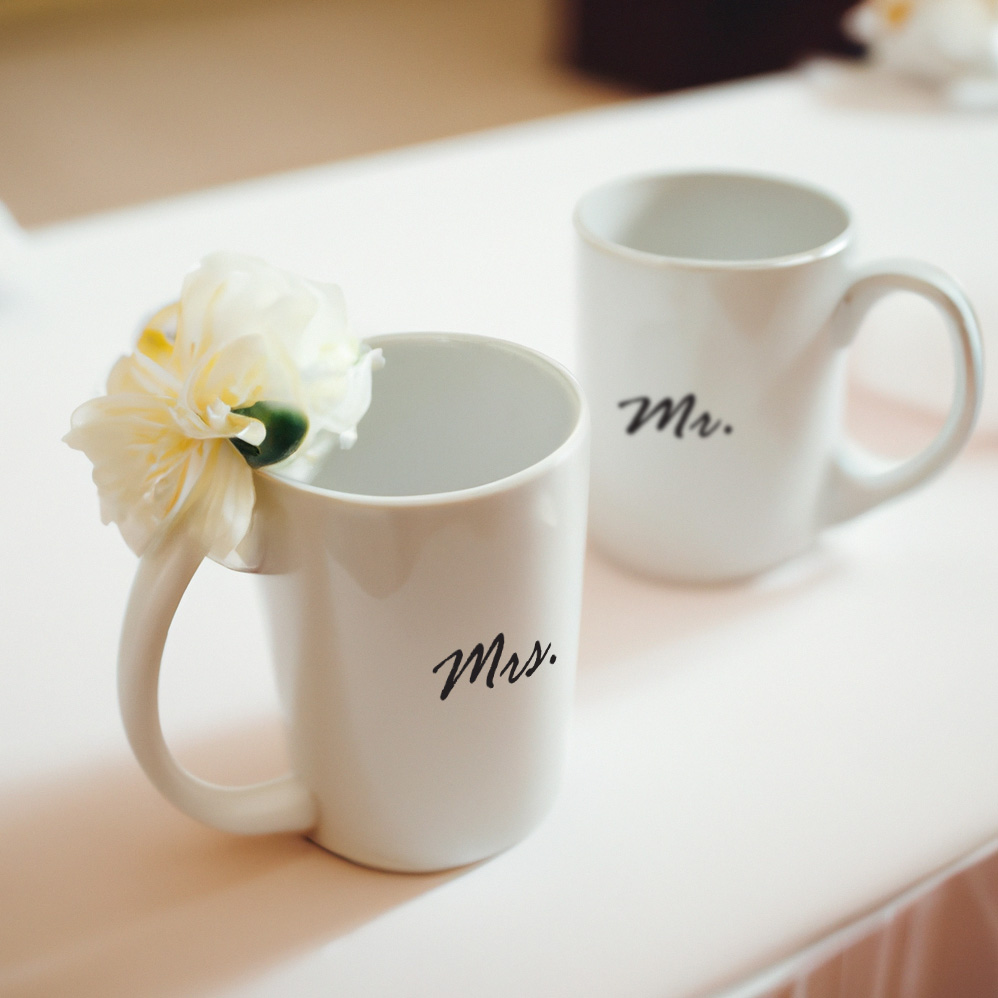 Personalised Mugs for Wedding Gifts & Favours
