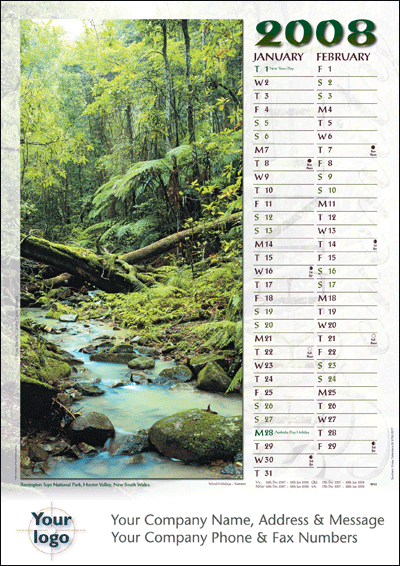 Wall Hanging Calendar 6 or 12 or 14 page
