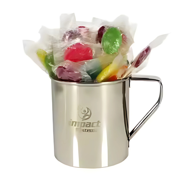 Lollipops in Double Wall Steel Coffee Cups