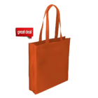 The Non Woven Bag Large 36x41x10cm is featured with long handles against a white background, accompanied by a red speech bubble with great deal in white text to the bags left.