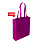 A vibrant purple Non Woven Bag Large 36x41x10cm with long handles is on a plain white background, featuring a red great deal label at the top left corner.
