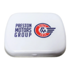 Promotional Spear/Pepper/Dyna/Musk Mint in a silver tin with company logo