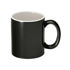The sleek black Corporate Mugs toucan is a ceramic coffee mug featuring a glossy finish and white interior, styled to embody corporate elegance. Its set against a white backdrop with the handle elegantly facing right.