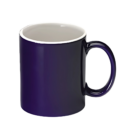 The Corporate Mugs toucan is a plain, glossy dark blue ceramic mug with a handle, featuring a classic corporate design against a white background. Its interior is a lighter shade of grayish white.