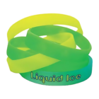 Liquid Ice text glow wristband, printed silicone, glow-in-the-dark.