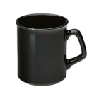 The Personalised Coffee Mug Flare, a plain black ceramic mug with a simple handle set against a white background, adds understated elegance to your morning routine.