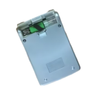 Back view of the Water Powered Green Calculator with visible green battery compartment.
