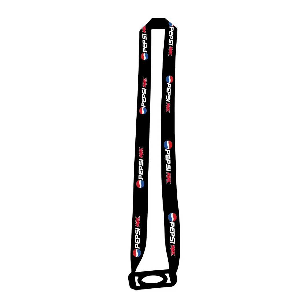 A deluxe black lanyard, featuring the iconic Pepsi Max logo with its signature red, white, and blue globe and PEPSI MAX in bold, ideal for securing essentials or attaching to a water bottle for convenience.