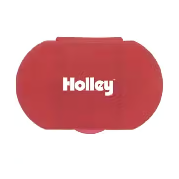 Red oval pill box with Holley logo.