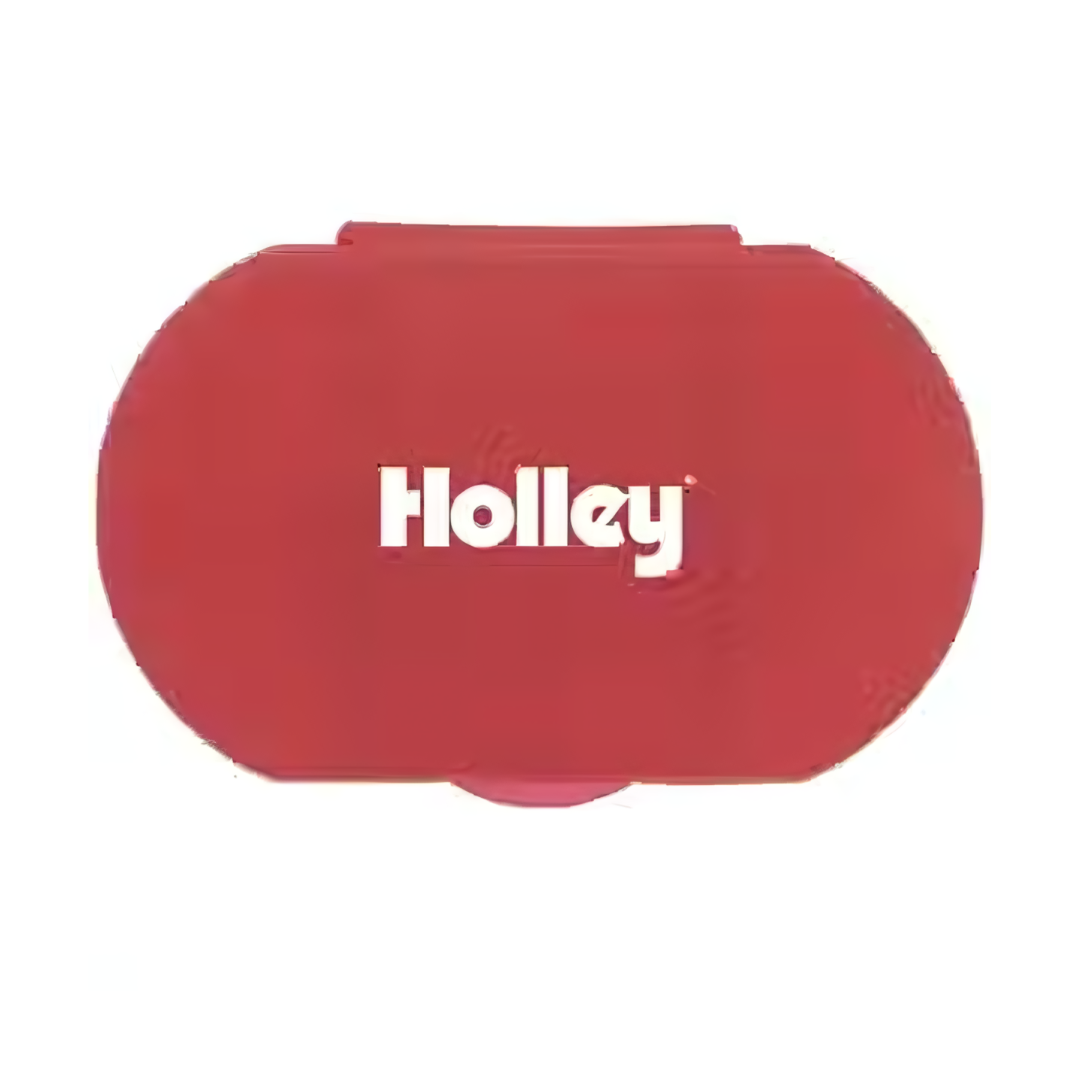 Red oval pill box with Holley logo.