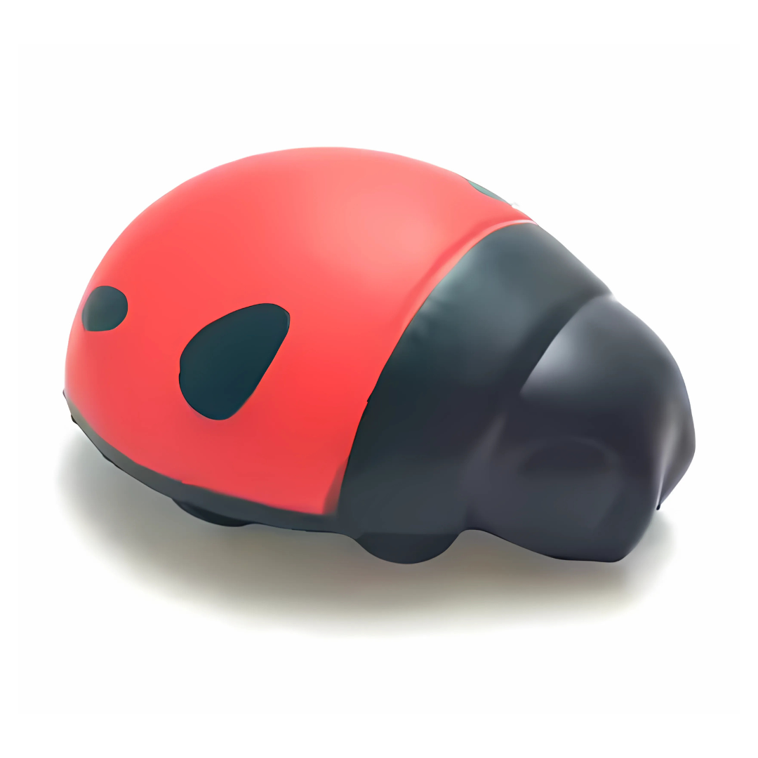 The Lady Bug Stress Ball, featuring a smooth, rounded body with black spots on its red shell and a black head, is presented against a white background.