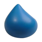 The Water Droplet Stress Ball, with its smooth, glossy blue surface reminiscent of a water droplet, rests on a white background, exuding calm.