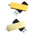 Two Silicon USB Drive Wrappers in yellow, rotated oppositely.