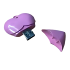 Heart-shaped Personalised USB Key with cap off, revealing the connector.