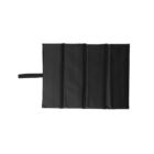 Black foldable pouch with a strap on the left side.