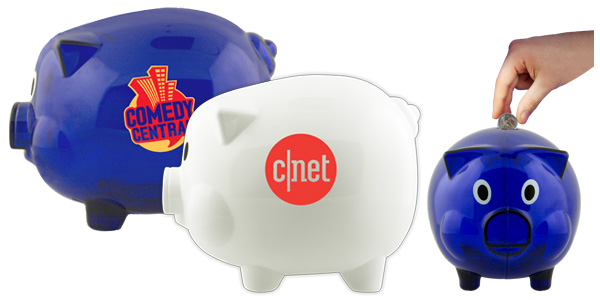 Printed Piggy Bank Blue