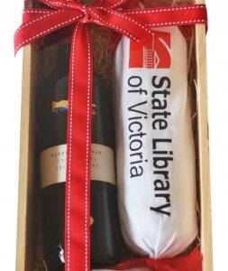 Christmas Wood Boxed PUdding Wine or Biscuits