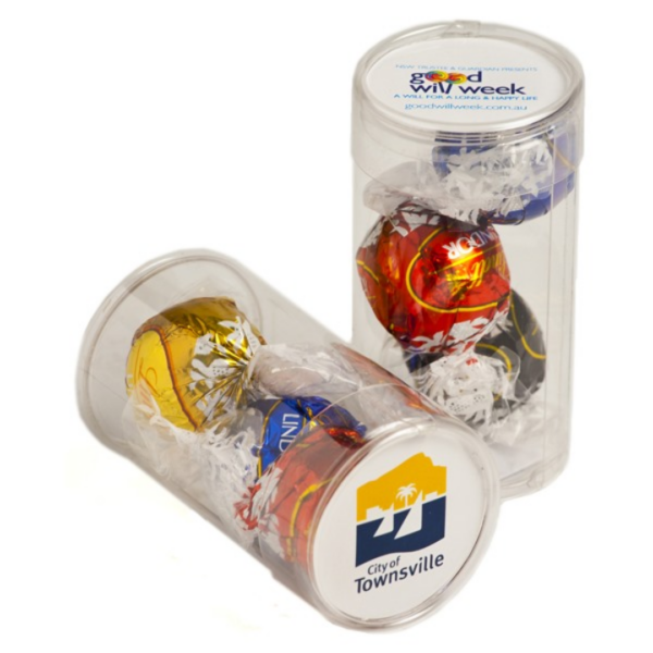 Tube filled with Lindt Lindor Balls x 3
