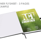 Open notebook with ACI Logistics on the right page and Inner Flysheet text above.