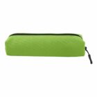 A green rectangular pencil case with a black zipper, shown on a white background.