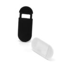 Two USB drives: one black with cap partially removed, one white with cap on.
