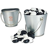 CORPORATE COLOUR JELLY BEANS IN TIN BUCKETS