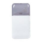 White correction tape dispenser with a semi-transparent gray cap.