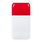 White rectangular container with red cap, isolated on a white background.