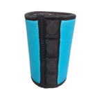 Promotional Magnetic Cooler - Blue/black neoprene with a textured black center strip.