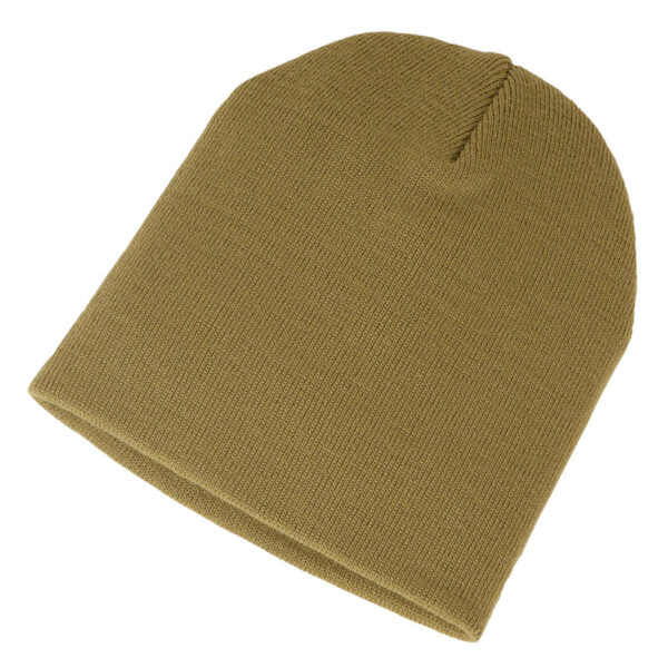 Acrylic fine gauge knit short beanie_ without fold up