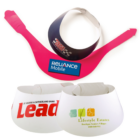 Colorful promotional slap bands with logos, ideal for sunny days paired with an Artboard Sun Visor.