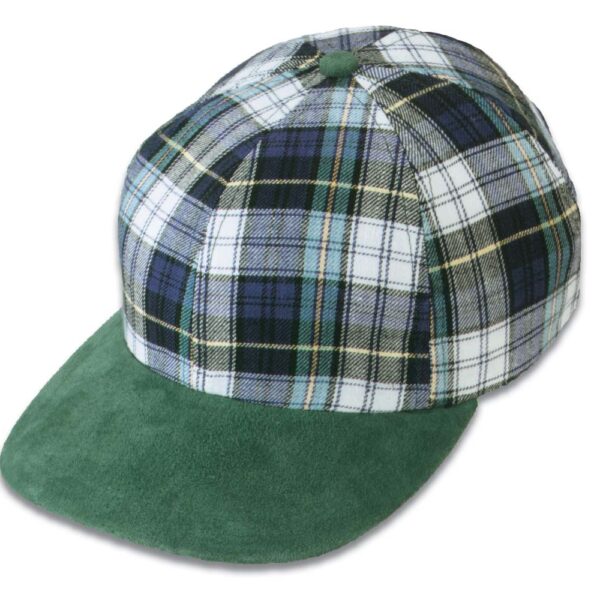 Plaid Cap with Suede Peak
