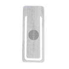 Biz Clip - Rectangle silver bookmark with GLOBAL MEDIA GROUP engraved at the center.