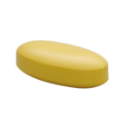 Smooth, oval case with a yellow pill-like appearance similar to the Branded Stress Ball Yellow Pill.