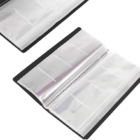 Business Card Folder: Black, clear sleeves, ideal for organizing business cards.