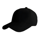 A Golf Cap in solid black features a curved brim and a plain design, set against a white background.