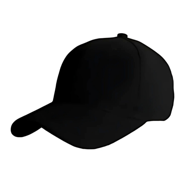 A Golf Cap in solid black features a curved brim and a plain design, set against a white background.