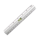 The Customised Aluminium 15cm Spirit Level Ruler features both inch and centimeter measurements with a built-in small spirit level at the center.