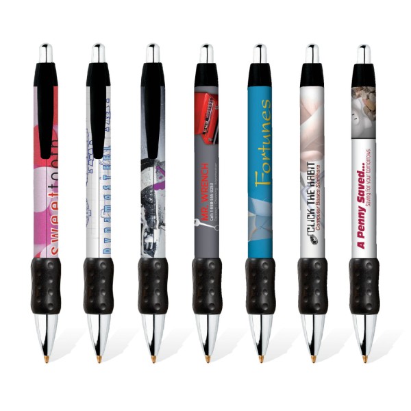 Digital Wide Body Chrome Grip Branded Pen